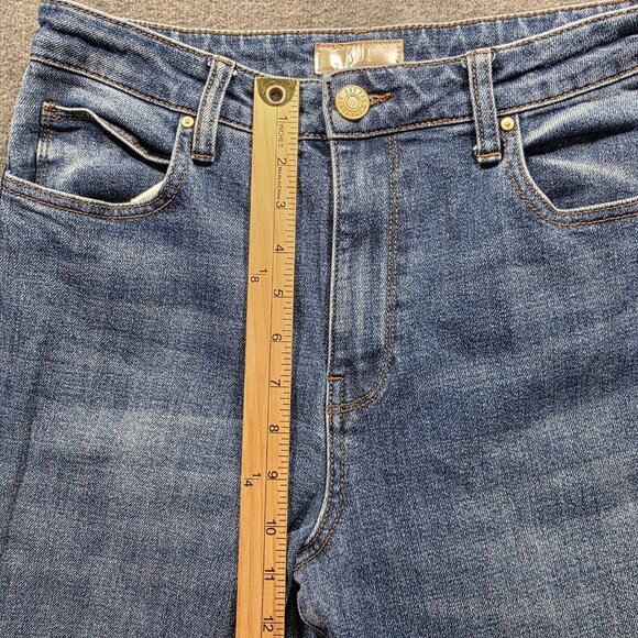 KUT From The Kloth Jeans Womens 2 Blue Sienna Wide Leg High Rise Cuffed Cropped - Picture 8 of 9
